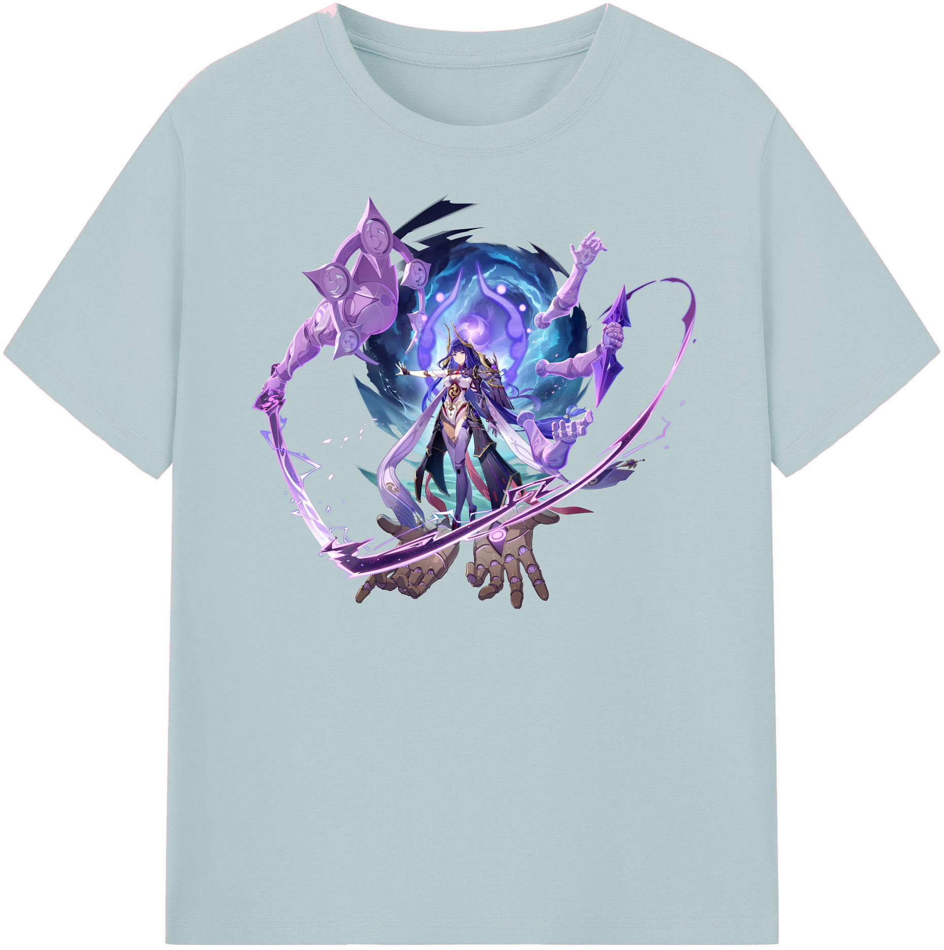 げんし神 雷電将軍 らいでんしょうぐん genshin Raiden Shogun 綿100％半袖Tシャツ（フロントプリント）